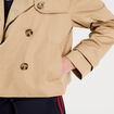 Trench court boutonn&eacute; sable femme
