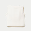 Gilet sans manches col rond ecru femme