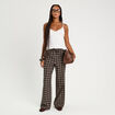 Pantalon large &eacute;lastiqu&eacute; marron chocolat femme