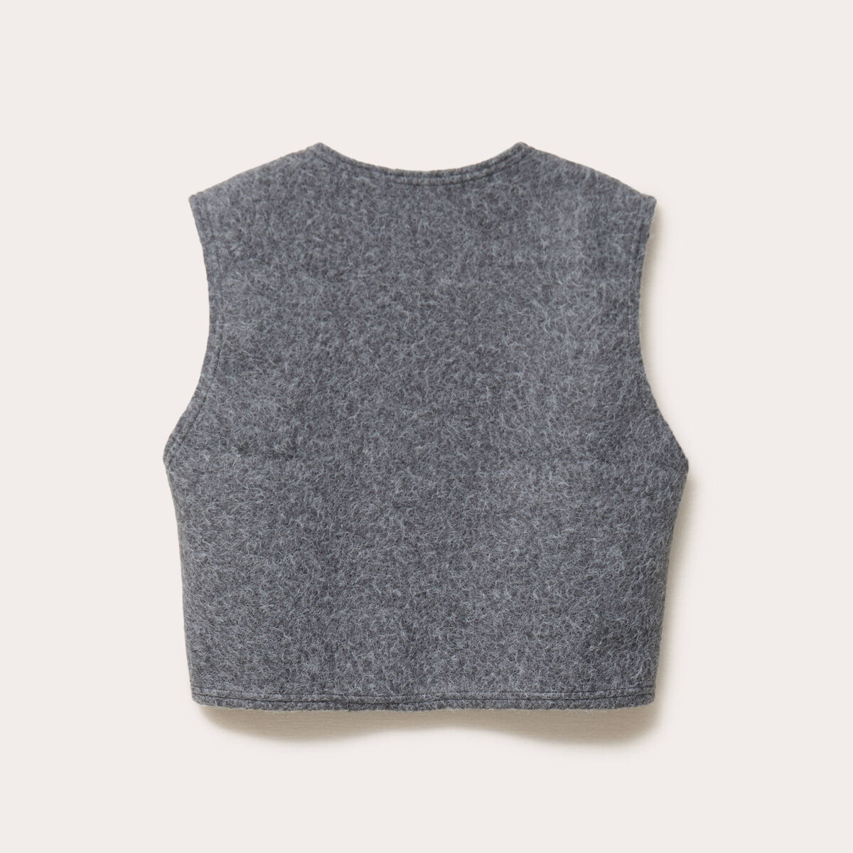 Veste sans manches effet polaire gris clair femme