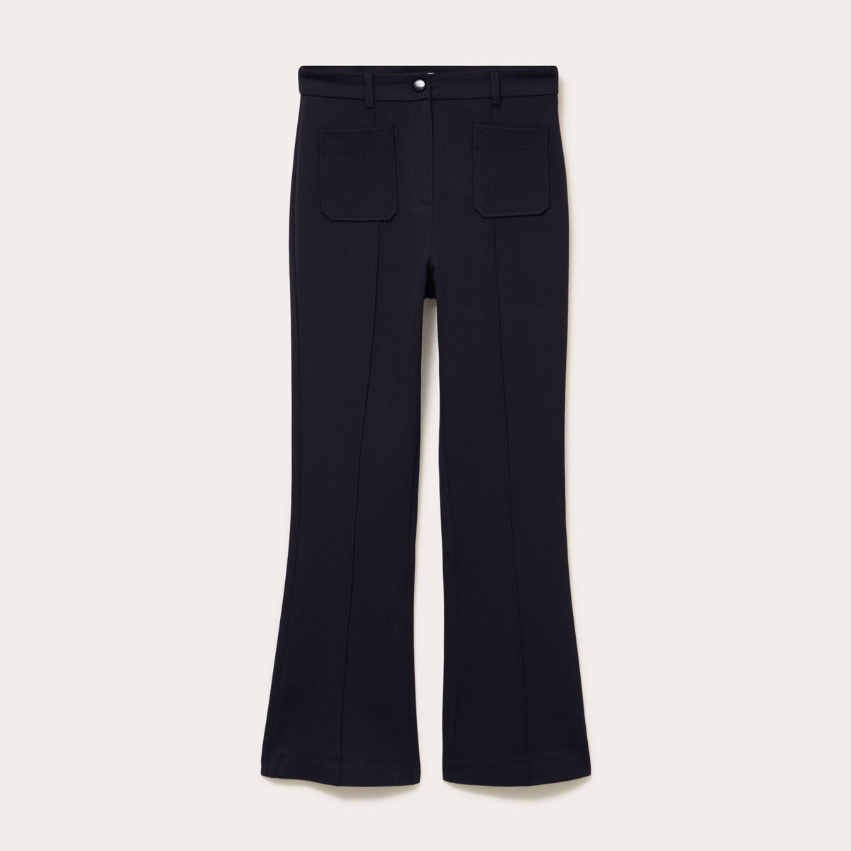 Pantalon bootcut taille standard bleu marine femme