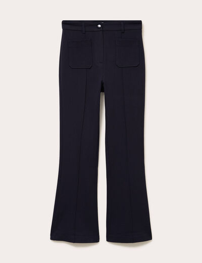 Pantalon bootcut taille standard bleu marine femme