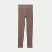Leggings taille haute sans couture marron clair femme