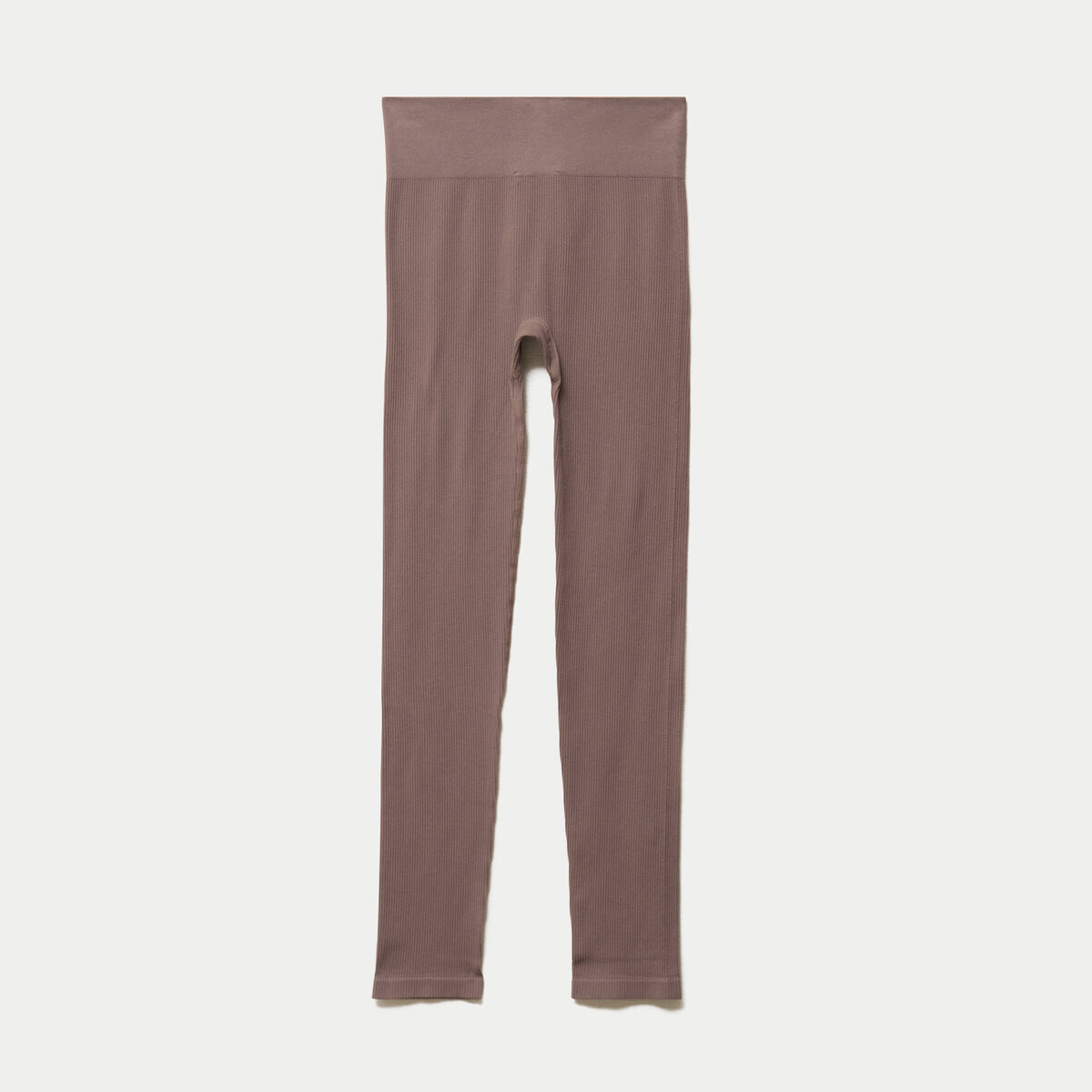 Leggings taille haute sans couture marron clair femme