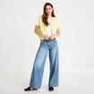 Gilet sans manches effet polaire jaune clair femme