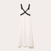 Robe longue &eacute;vas&eacute;e blanc femme