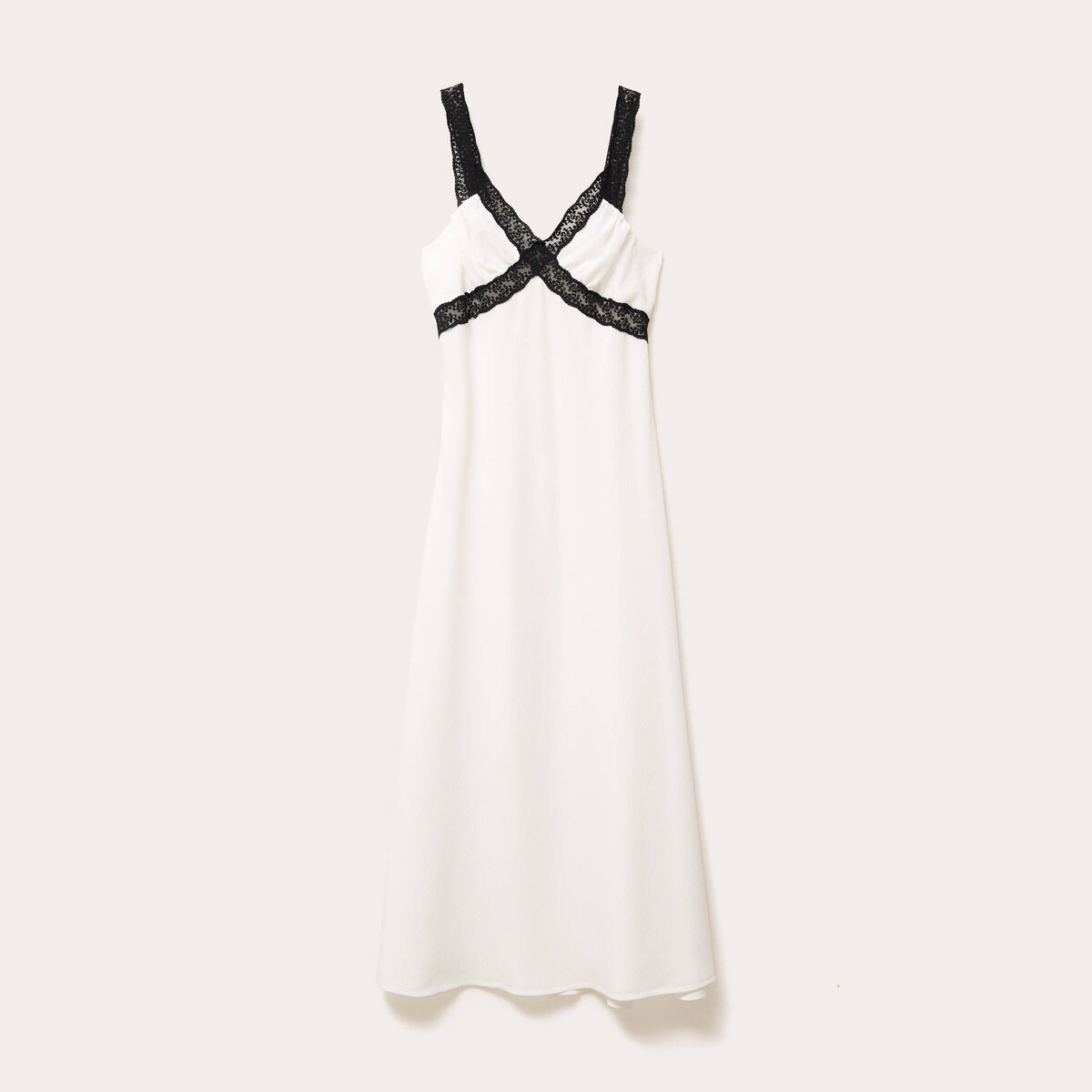 Robe longue &eacute;vas&eacute;e blanc femme