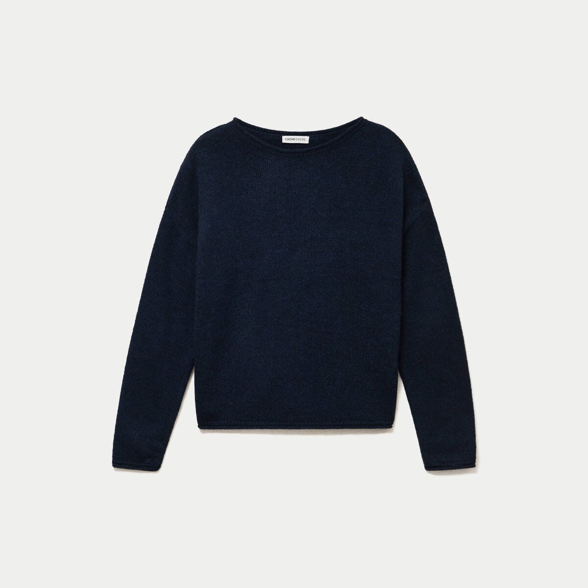 Pull manches longues bleu marine femme