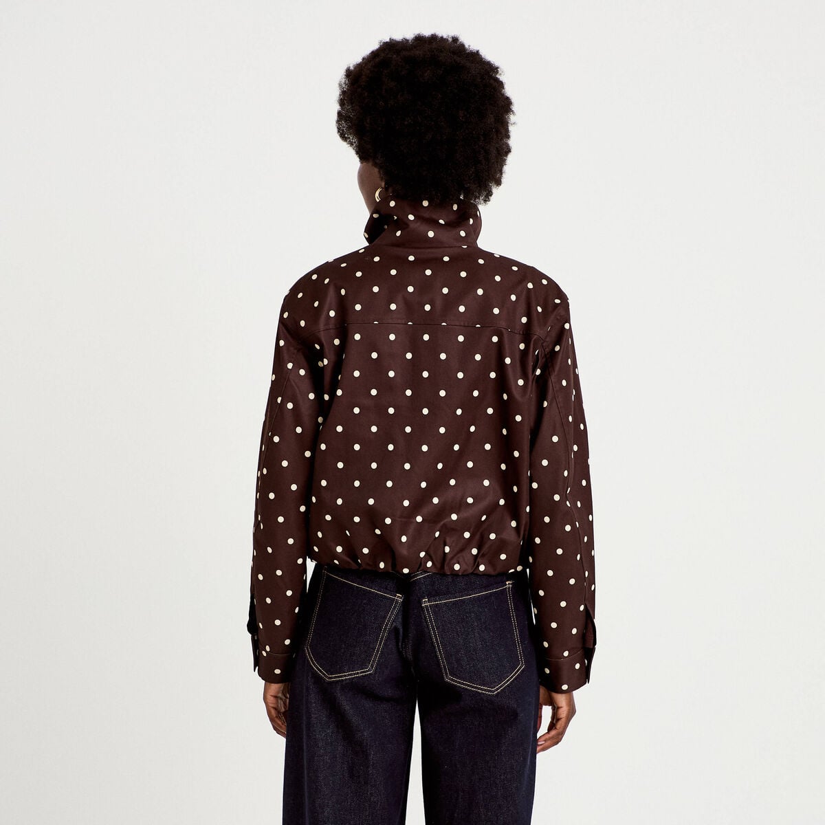 Veste oversize manches longues marron chocolat femme