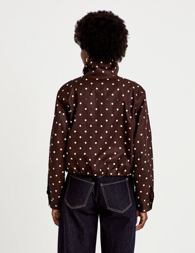 Veste oversize manches longues marron chocolat femme
