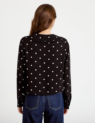 Chemise grand col noir femme