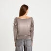 T-shirt col bateau manches longues blanc femme