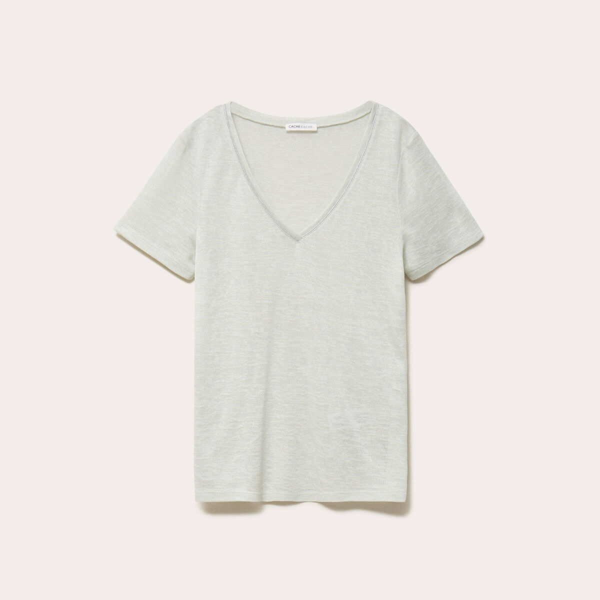 T-shirt manches courtes iris&eacute; gris argent femme