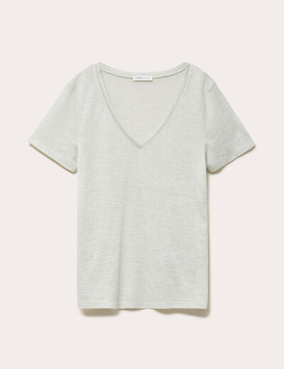 T-shirt manches courtes iris&eacute; gris argent femme