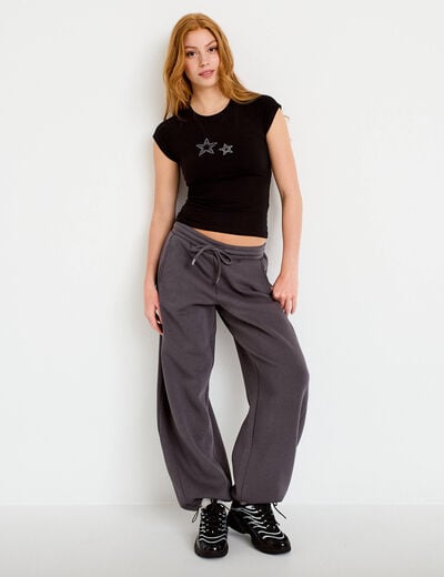 Jegging taille basse gris fonc&eacute; femme
