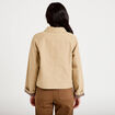 Veste courte boutonn&eacute;e doublure vichy beige femme