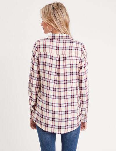 Chemise manches longues creme femme