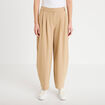 Pantalon barrel beige femme