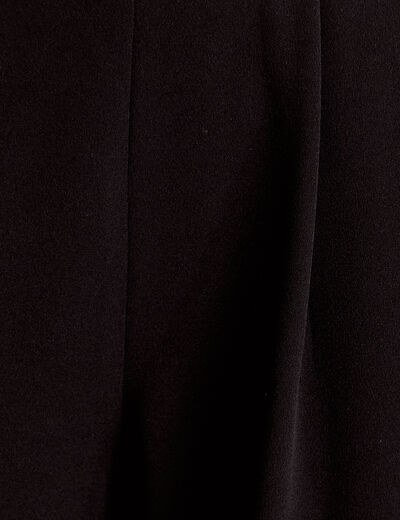 Pantalon large ceinture bijou noir femme