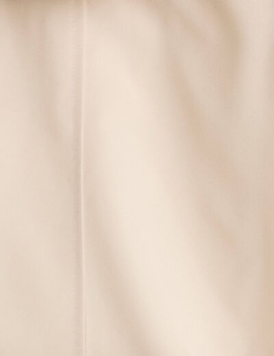 Parka courte &agrave; capuche manches longues beige femme