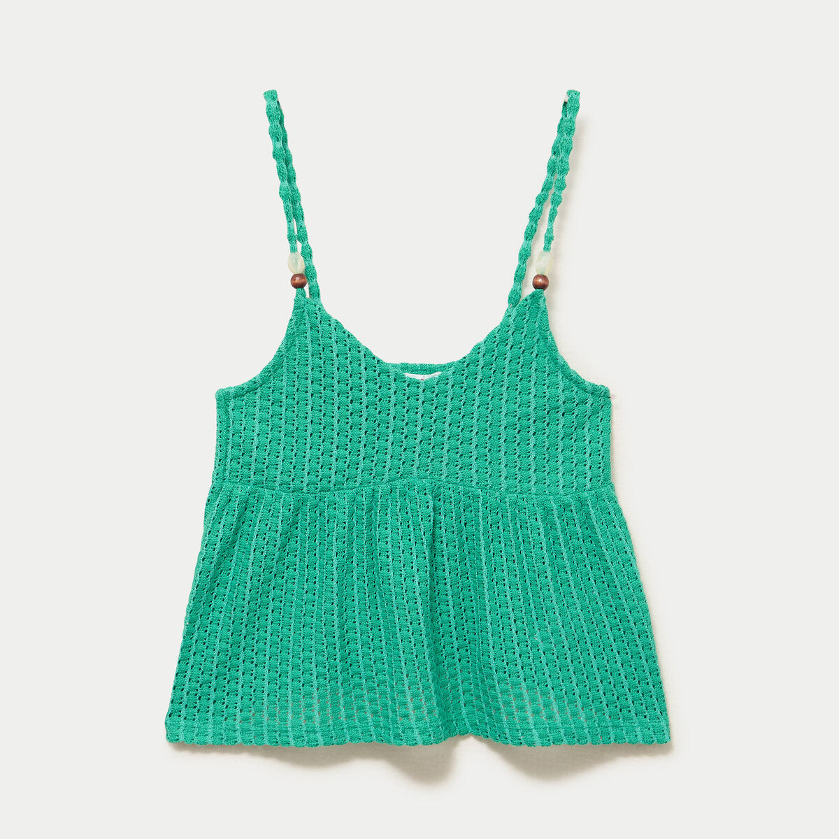 D&eacute;bardeur crochet d&eacute;tail de perles vert femme