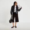Veste effet boule manches longues noir femme