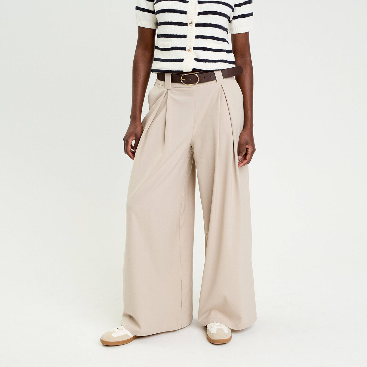pantalon-large-avec-ceinture-beige-femme-cache-cache