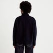Veste droite col mao manches longues bleu marine femme
