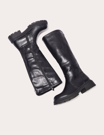 Bottes chelsea crant&eacute;es noir femme