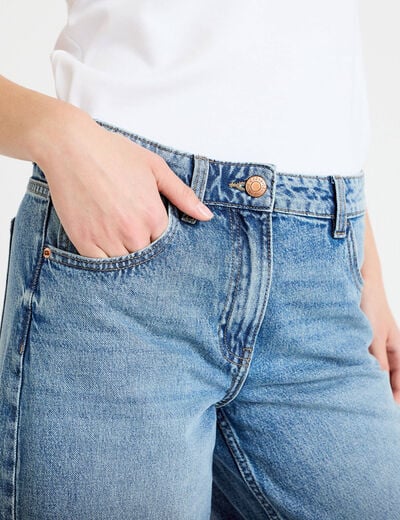 Jean wide leg taille standard denim double stone femme