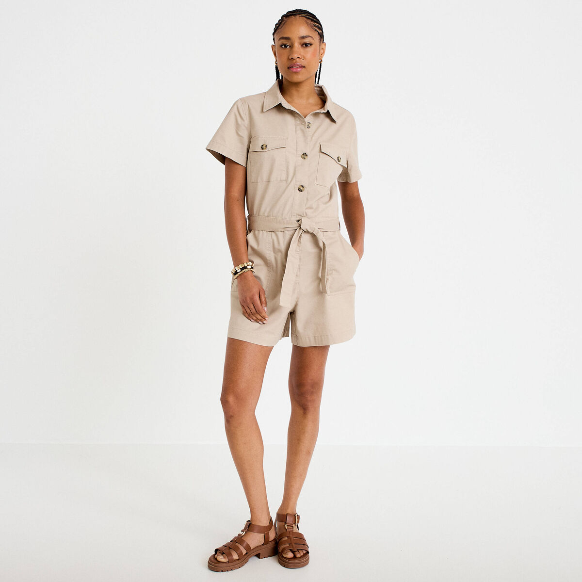 Combishort beige femme