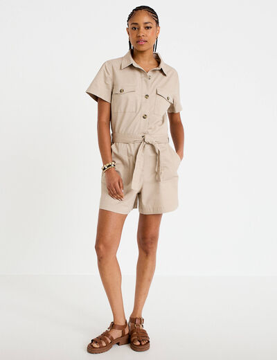 Combishort beige femme