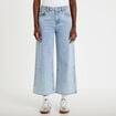 Jean wide leg cropped taille standard denim bleach femme