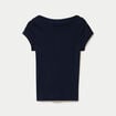 T-shirt ajust&eacute; manches courtes bleu marine femme
