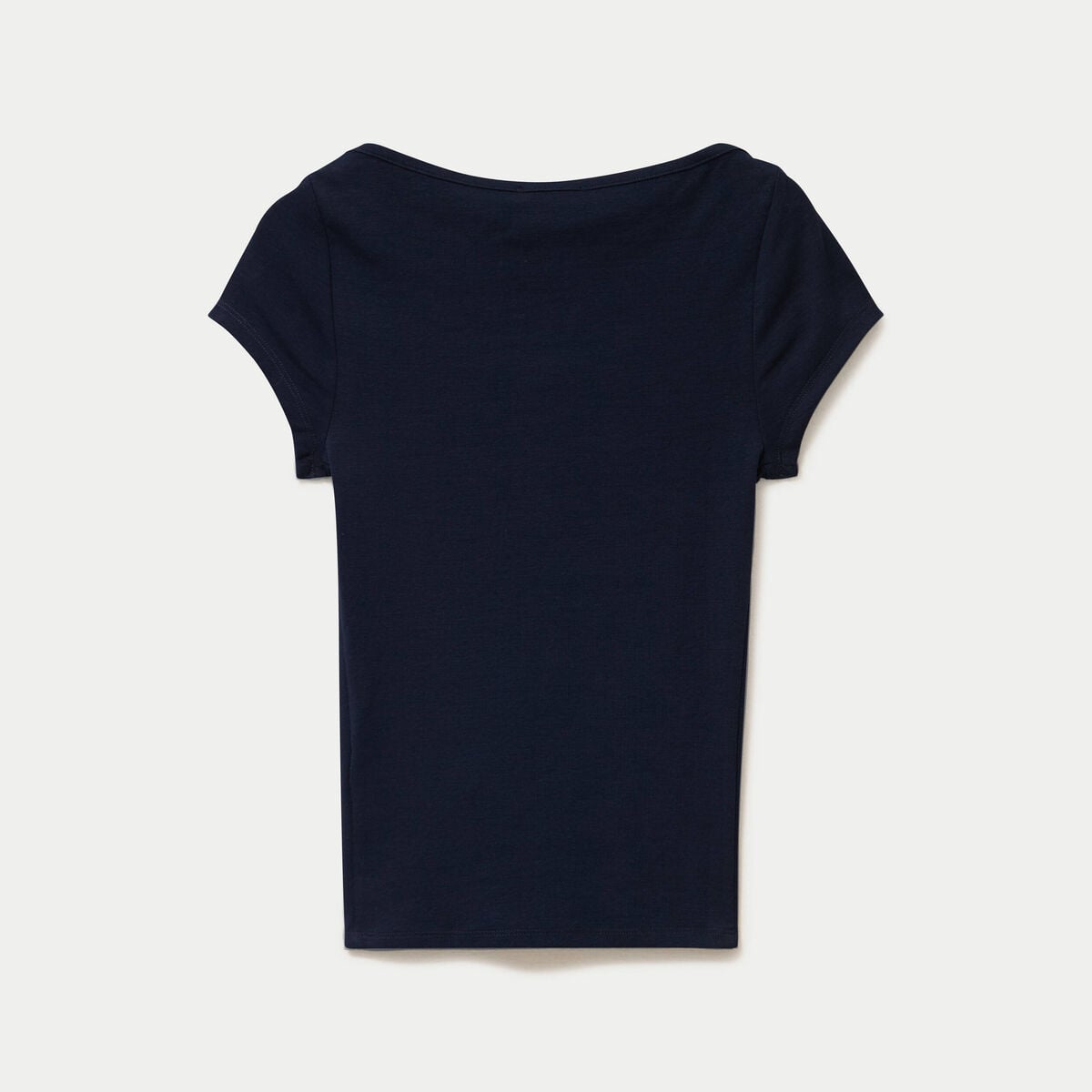 T-shirt ajust&eacute; manches courtes bleu marine femme