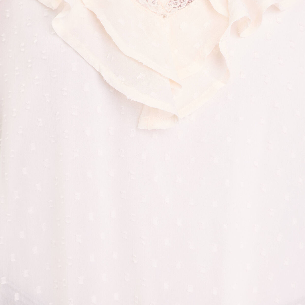 Blouse manches courtes ecru femme
