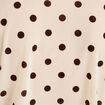 Blouse droite col v manches longues blanc femme