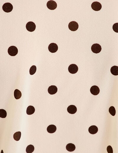 Blouse droite col v manches longues blanc femme