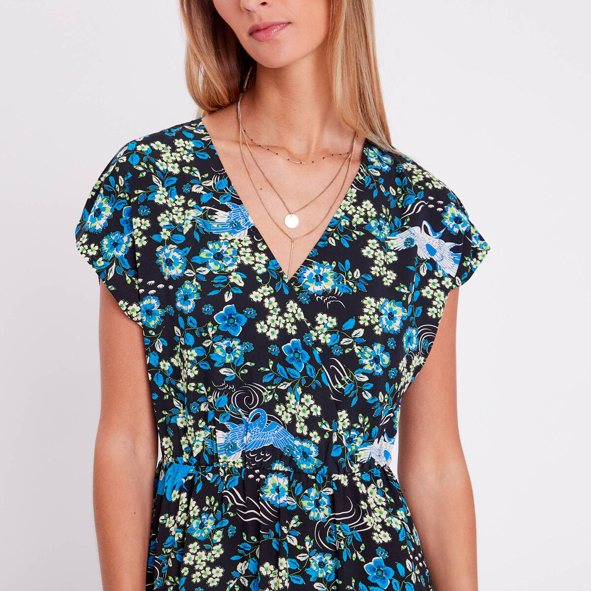 Robe longue &eacute;vas&eacute;e noir femme