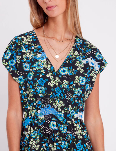 Robe longue &eacute;vas&eacute;e noir femme