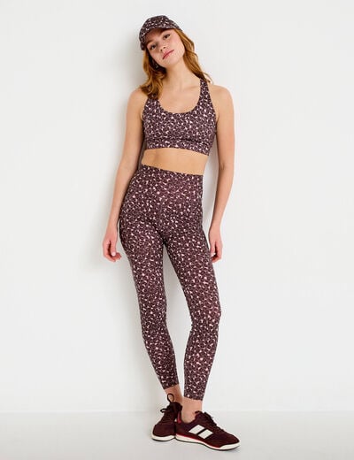 Leggings taille haute violet femme