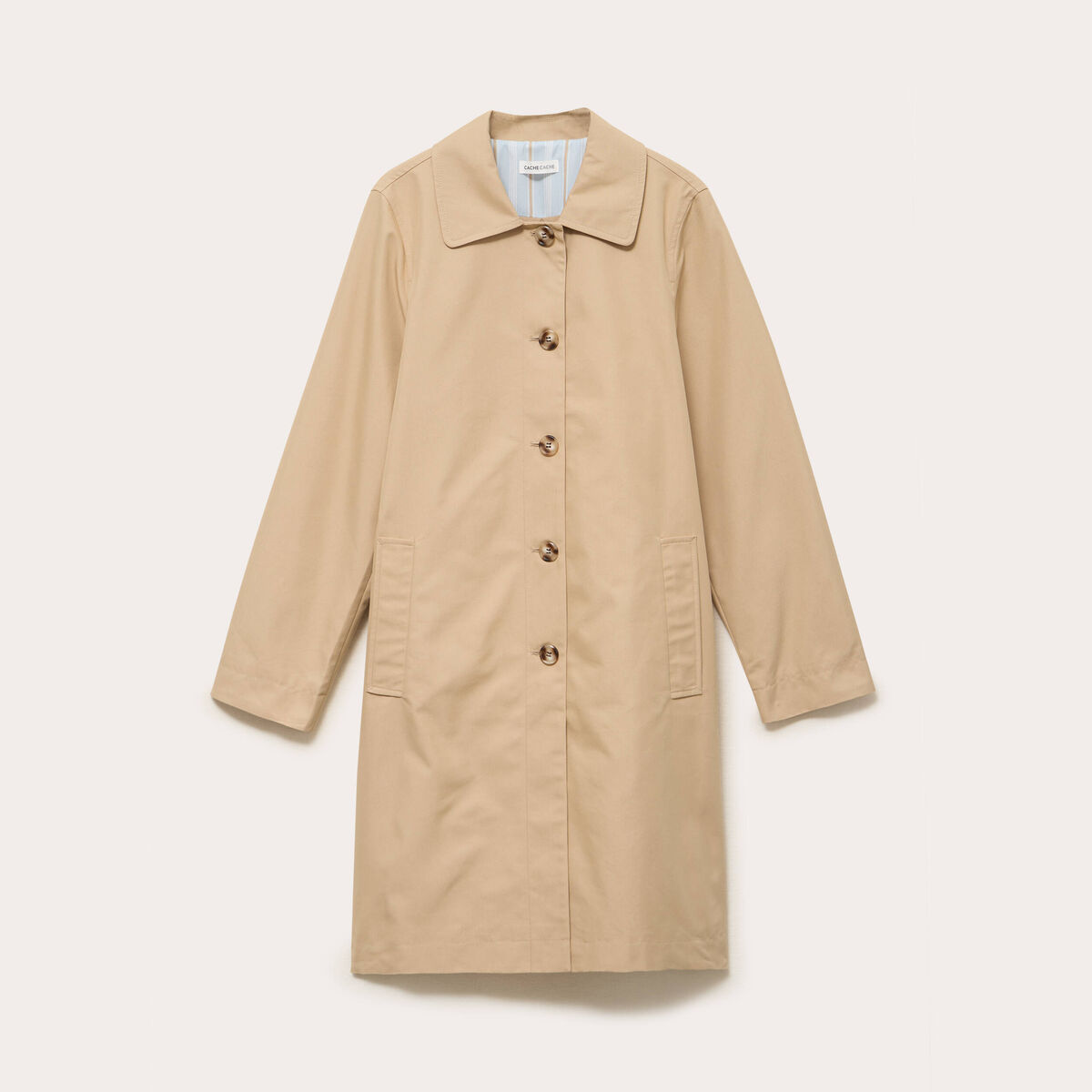 Trench col chemise sable femme
