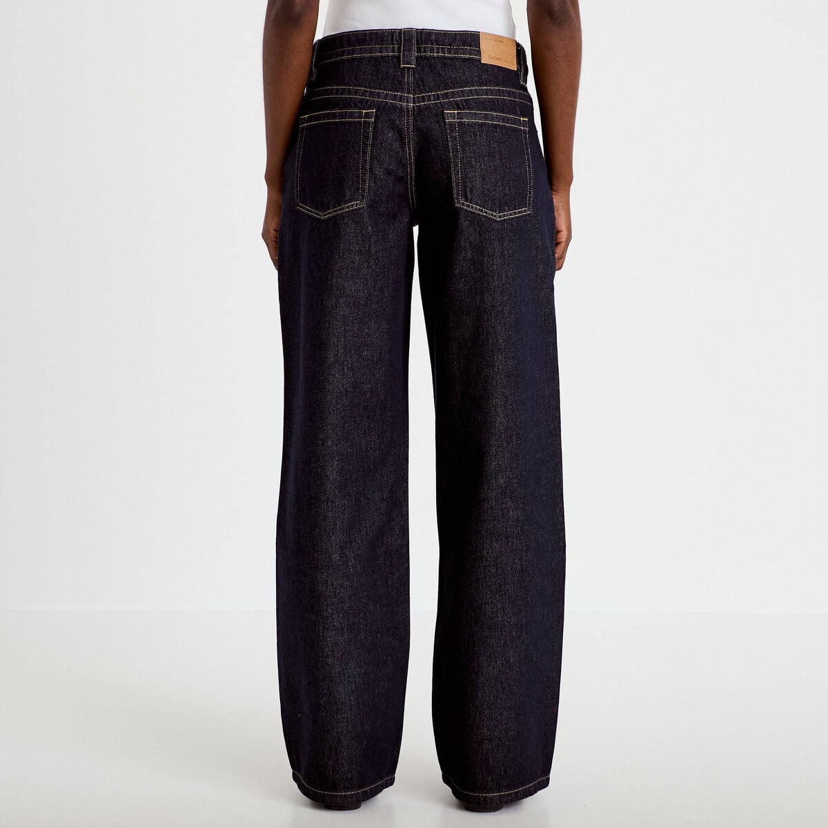 Jeans droit taille basse denim brut clean femme