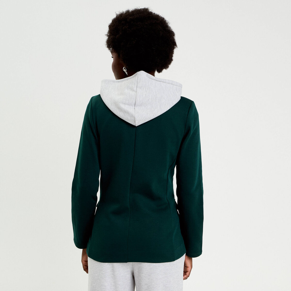 Veste blazer 2-en-1 gilet vert fonc&eacute; femme