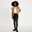 Veste sans manches col rond marron fonc&eacute; femme