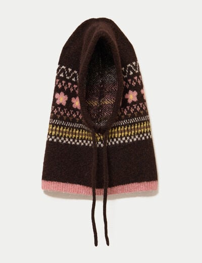 Cagoule marron fonc&eacute; femme