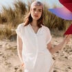 Blouse manches courtes ecru femme