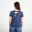 T-shirt noeuds dos bleu fonc&eacute; femme