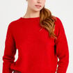 Pull manches longues rouge femme