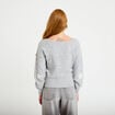 Pull col bateau manches longues gris clair femme